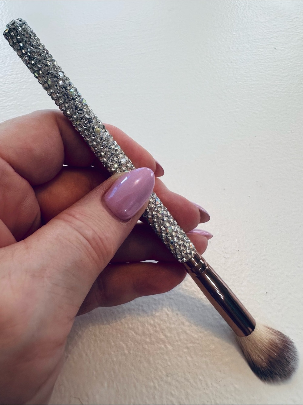 Princess Rose Soft Blending Makeup Brush Face ContourCrystal Rhinestone Handle